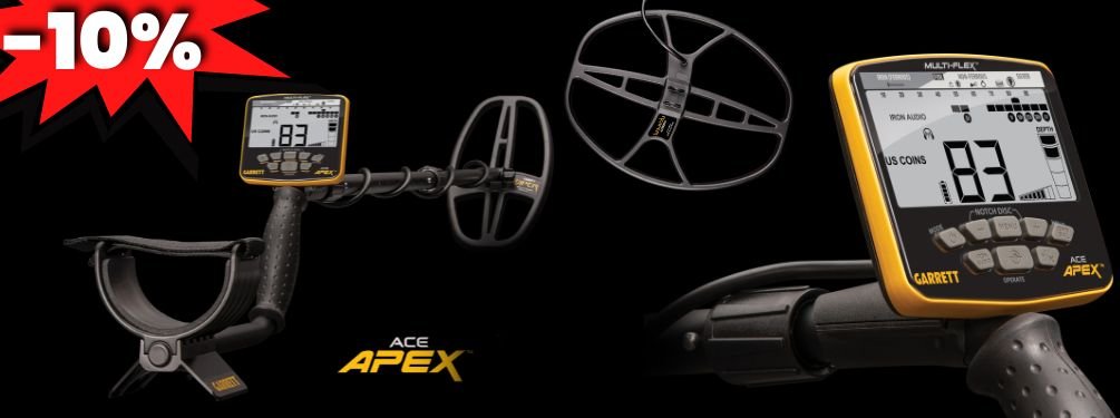 Detektor kovů ACE APEX + 36x28 DD cívka Reaper