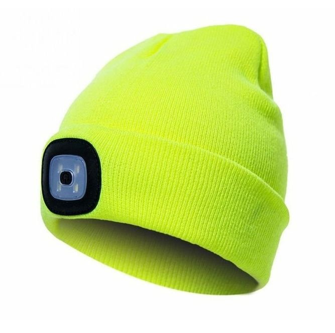 Čepice s čelovkou fluorescentní žlutá 45lm