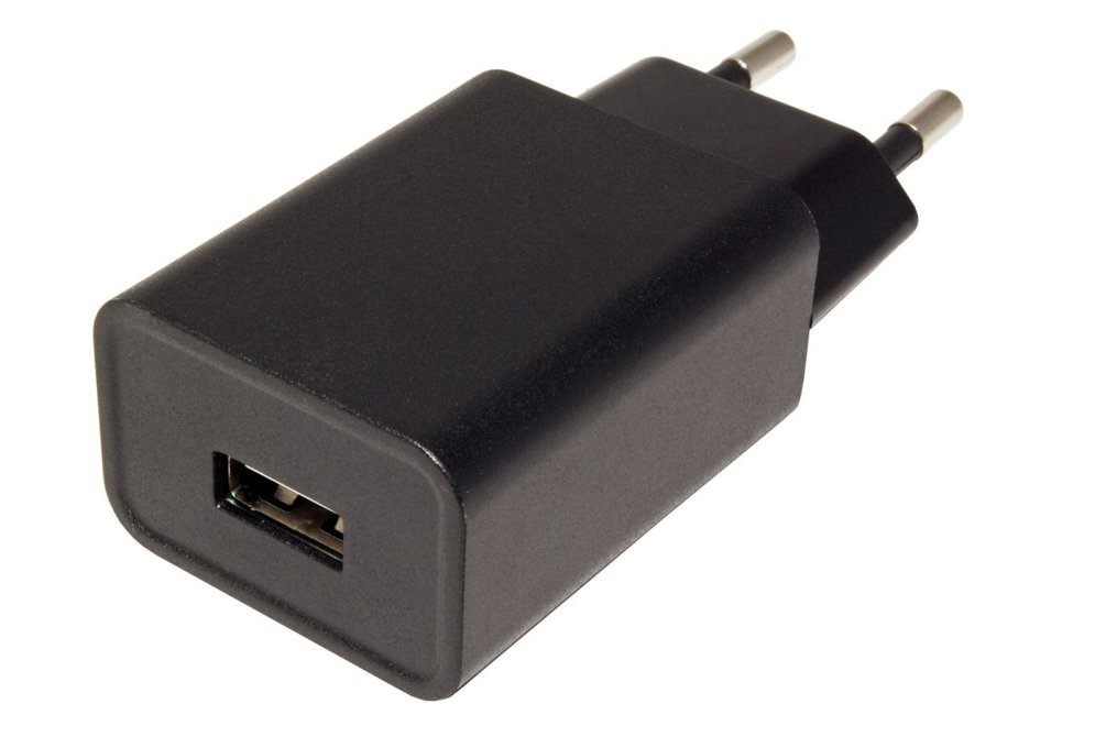 Napájecí adaptér síťový (230V) - 1x USB, 2,4A, plochý, černý